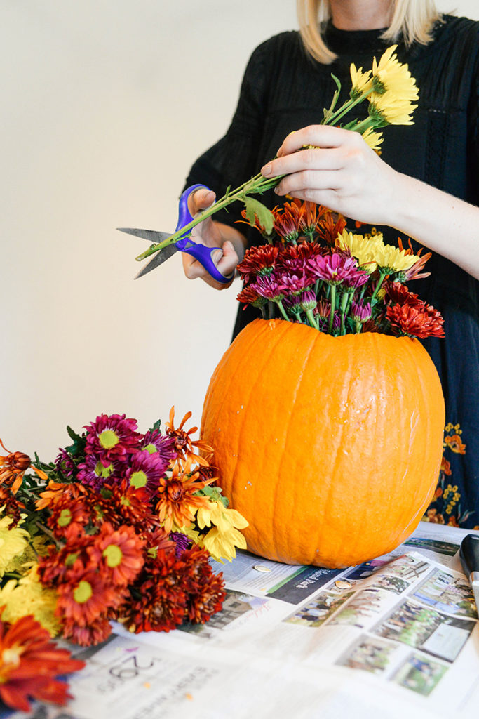 Pumpkin Flower Arrangements for Fall