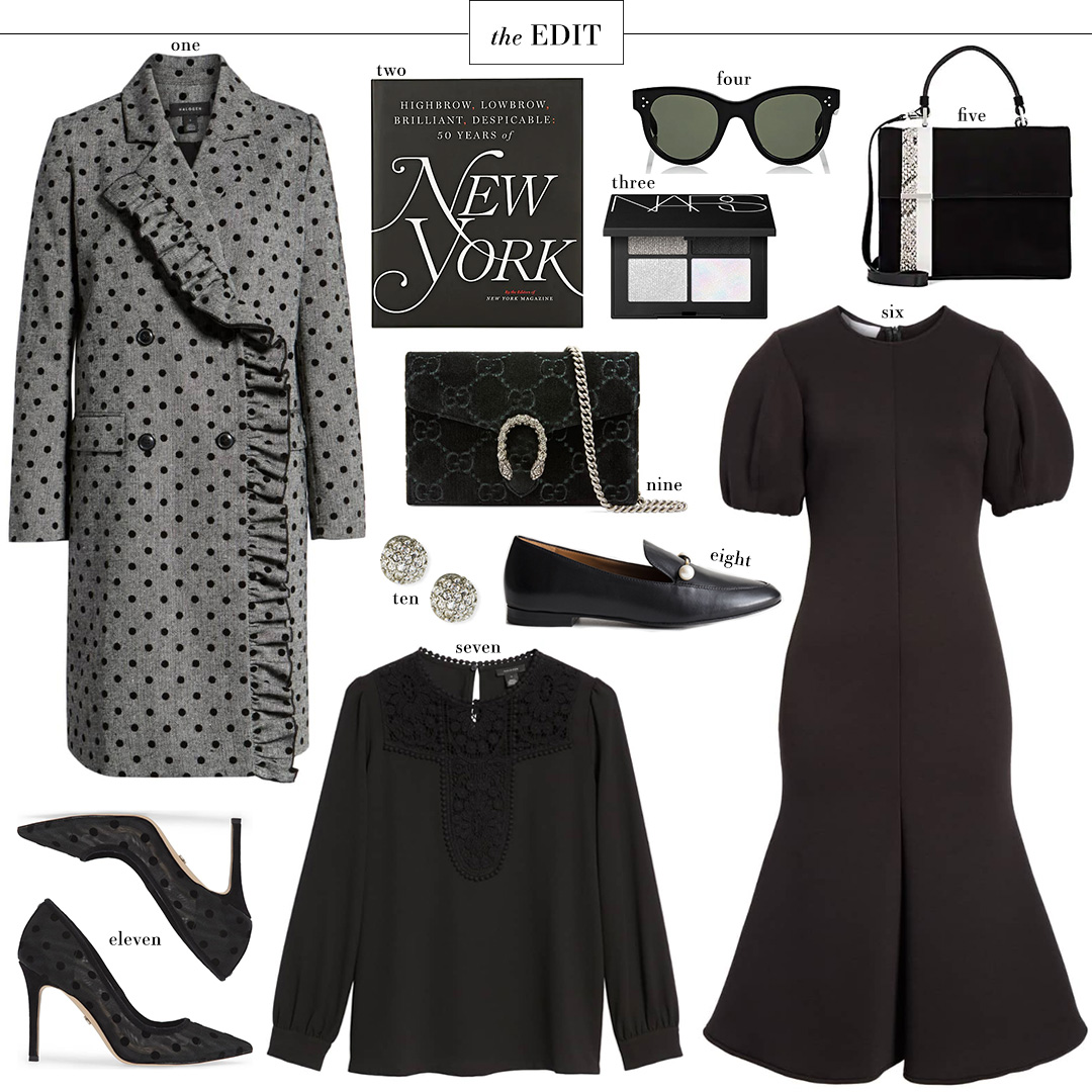 Halogen Polka Dot Ruffle Coat | The Edit