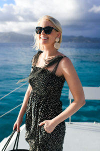 LA LIGNE LOU SMOCKED MIDI DRESS | BRITISH VIRGIN ISLANDS TRAVEL STYLE