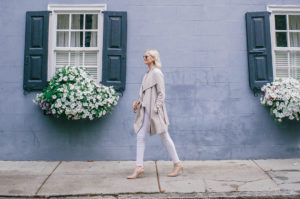 L'Agence Faux Wrap Blouse + White Jeans | Merritt Beck, The Style Scribe
