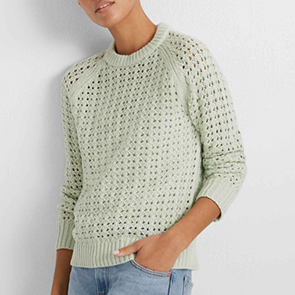white open stitch sweater