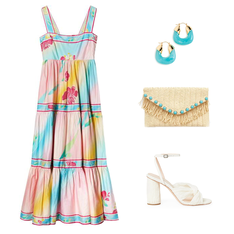 HUNER BELL MERRITT DRESS - ABSTRACT FLORAL
