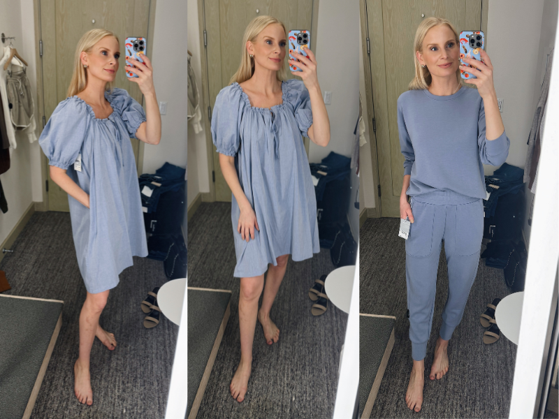 2025 NORDSTROM ANNIVERSARY SALE - WHAT I TRIED ON IN-STORE AND PURCHASED FOR MYSELF - WOMAN TAKING A SELFIE AND WEARING DRESS AND TOP AND PANTS