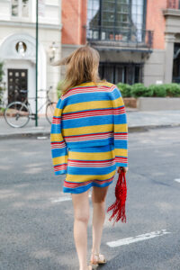 MERRITT BECK, NEW YORK CITY - POSSE TAMMY STRIPED KNIT DRESS AND CARDIGAN SET
